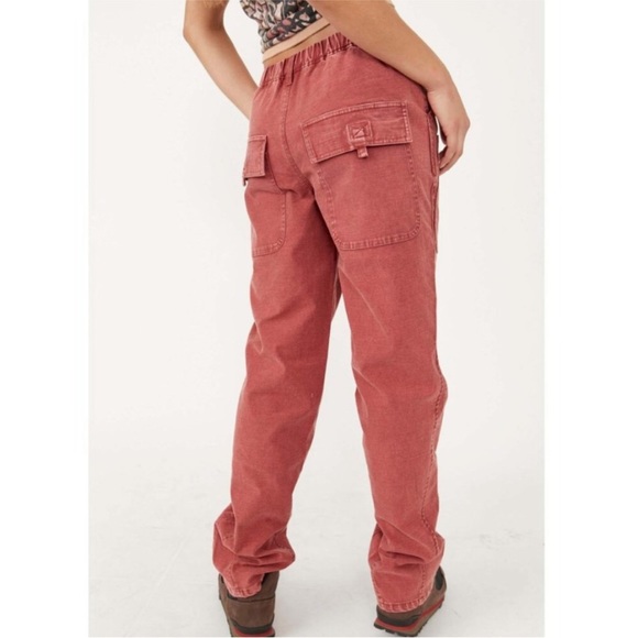 Free People Voyage Utility Cargo Wide Leg Pants In Cowboy. NWT! Sz XS - Picture 4 of 9